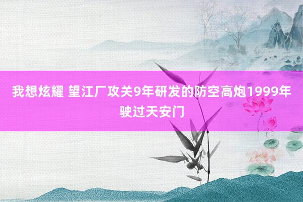 我想炫耀 望江厂攻关9年研发的防空高炮1999年驶过天安门