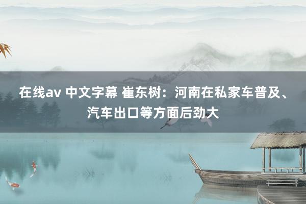 在线av 中文字幕 崔东树：河南在私家车普及、汽车出口等方面后劲大